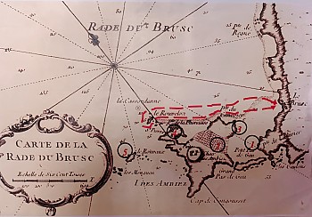 Carte des ballades en mer sur les pointus du Brusc