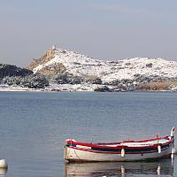 Les Embiez et la lagune du Brusc sous la neige en février 2012 - © Patrick Escri